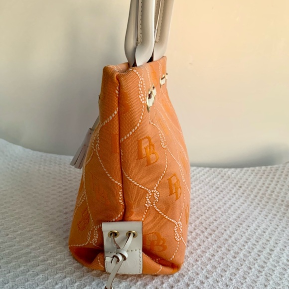 Dooney & Bourke Orange & White Tulip Tote Handbag - Picture 6 of 13